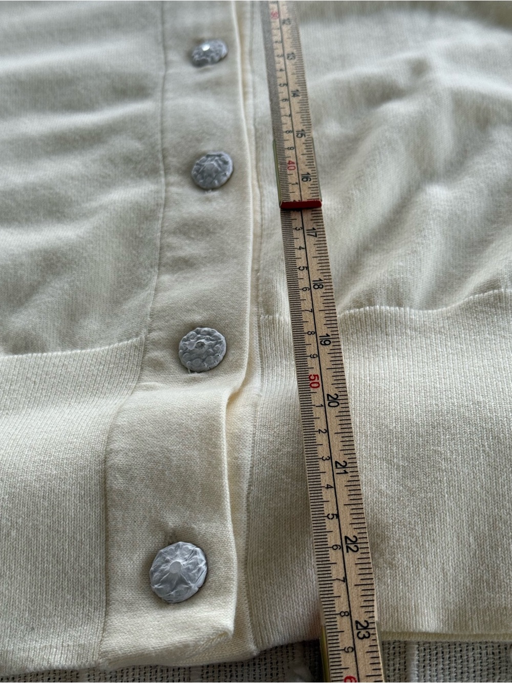 Talbots Cream Button-Front Knit Cardigan - Picture 5 of 8